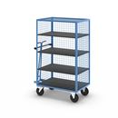 Hyllvagn, öppen långsida, 3 hyllplan, ljusblå