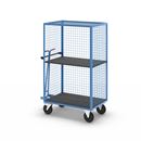 Hyllvagn, öppen långsida, 1 hyllplan, ljusblå