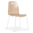 Skalstol Alina, stapelbar, 4-pack, ek/vit