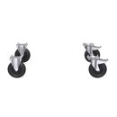 Hjulsats till hyllvagn och rullvagn CustomLine, 2 bromsade länkhjul, 2 fasta hjul, massivgummihjul Ø 200 mm