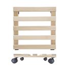 Blomvagn Kvadrat Bok Paletti Wagner, lastkapacitet 100 kg, natur, LxB 340 x 340 mm, 4-pack