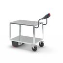 Eldriven Rullvagn Edessa, 2 hyllplan galvaniserade, LxBxH 1470 x 700 x 1300 mm, galvaniserad