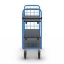 Postbur 500 kg Noor, med gallerväggar, på 3 sidor, längd 950 mm, inkl. 2 hyllplan