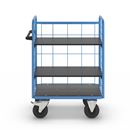 Postbur 500 kg Noor, med gallerväggar, på 3 sidor, längd 950 mm, inkl. 2 hyllplan