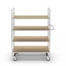 Hyllvagn Telma ESD, korta varianter, 4 länkhjul, 4 hyllor, LxBxH 945 x 470 x 1120 mm, 2 med broms
