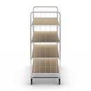 Hyllvagn Telma ESD, korta varianter, 4 länkhjul, 4 hyllor, LxBxH 945 x 470 x 1120 mm, 2 med broms