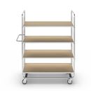 Hyllvagn Telma ESD, korta varianter, 4 länkhjul, 4 hyllor, LxBxH 945 x 470 x 1120 mm, 2 med broms