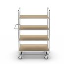 Hyllvagn Telma ESD, korta varianter, 4 länkhjul, 4 hyllor, LxBxH 815 x 470 x 1120 mm, 2 med broms, från 2 st