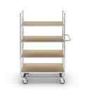Hyllvagn Telma ESD, korta varianter, 4 länkhjul, 4 hyllor, LxBxH 815 x 470 x 1120 mm, 2 med broms, från 2 st