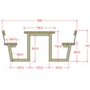 Bänkbord Erik, certifierat barrträ, svart, med ryggstöd