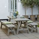 Bänkset Ada, bord, 2 bänkar, gråbrun, bord LxBxH 1770 x 750 x 720 mm