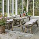 Bänkset Ada, bord, 2 bänkar, gråbrun, bord LxBxH 1770 x 750 x 720 mm