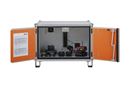 Batteriskåp Arthur, med fötter, höjd 620 mm, 230 V, orange/grå