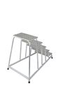 Arbetstrappa Hildur, räfflad aluminiumplåt, ensidig, 5 steg