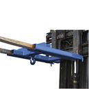 Trucktillsats med lastkrok Arnulf, för två gaffelarmar, lastkapacitet 2000 kg, blå