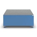 Uppsamlingskärl Rufus, för 1 x 1000 l-container/4 x 200 l-fat, stående, pulverlackerad, blå RAL 5012