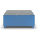 Uppsamlingskärl Rufus, för 1 x 1000 l-container/4 x 200 l-fat, stående, pulverlackerad, blå RAL 5012
