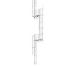 Fasadstege med ryggskydd Fanny, stegpinnar BxD 440 x 30 mm, aluminium, 18 stegpinnar