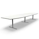 Konferensbord Elips, höjd 720 mm, BxD 4400 x 1200/800 mm, vit/förkromad