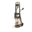 Säckkärra i aluminium Therese, lastkapacitet 350 kg, med lyftplattform, polyuretan, punkteringsfritt