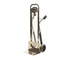 Säckkärra i aluminium Therese, lastkapacitet 350 kg, med lyftplattform, polyuretan, punkteringsfritt