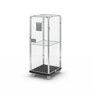 Rullcontainer med gallerväggar Jessica, 5-sidig, stöldskyddad med mellanplan