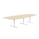 Konferensbord Elips, höjd 720 mm, BxD 3800 x 1200/800 mm, björk/vit