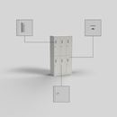 Klädskåp med två fack Amsterdam, 3 sektioner, bredd 900 mm, 6 fack, ljusgrå