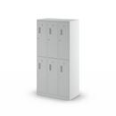 Klädskåp med två fack Amsterdam, 3 sektioner, bredd 900 mm, 6 fack, ljusgrå