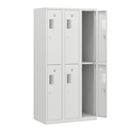 Klädskåp med två fack Amsterdam, 3 sektioner, bredd 900 mm, 6 fack, ljusgrå