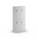 Klädskåp med två fack Amsterdam, 2 sektioner, bredd 800 mm, 4 fack, ljusgrå