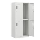 Klädskåp med två fack Amsterdam, 2 sektioner, bredd 800 mm, 4 fack, ljusgrå