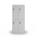 Klädskåp med två fack Amsterdam, 2 sektioner, bredd 800 mm, 4 fack, ljusgrå