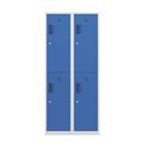 Klädskåp med två fack Amsterdam, 2 sektioner, bredd 800 mm, 4 fack, ljusgrå/ljusblå