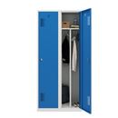 Klädskåp med mellanvägg Amsterdam, 2 sektioner, ljusgrå/ljusblå, bredd 800 mm