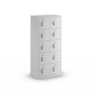 Småfacksskåp med 5 fack Amsterdam, 2 sektioner, ljusgrå, B 800 mm, 10 fack, cylinderlås