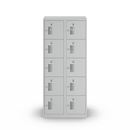 Småfacksskåp med 5 fack Amsterdam, 2 sektioner, ljusgrå, B 800 mm, 10 fack, cylinderlås