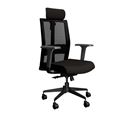 Kontorsstol AERO, med armstöd och nackstöd, svart