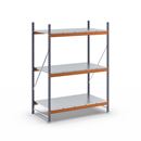 Hyllställ Aleyna, belastning per sektion 1600 kg, med stålhyllor, HxBxD 2500 x 1400 x 500 mm, grundsektion