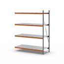 Hyllställ Aleyna, belastning per sektion 1600 kg, med stålhyllor, HxBxD 2500 x 1900 x 800 mm, utbyggnadssektion