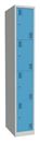 Skolskåp Alvina, 1 sektion, ljusgrå/ljusblå, bredd 300 mm, cylinderlås