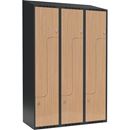 Z-skåp Fydor SMZ, 1200x550x1900 mm, 6 dörrar i 3 skåp, sluttande tak, ant/ek