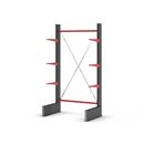 Grenställ Attillo, enkelsidig, HxB 3000 x 1500 mm, arm 600 mm, grundsektion