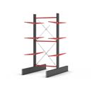 Grenställ Attillo, dubbelsidig, HxB 3500 x 1500 mm, arm 1000 mm, grundsektion