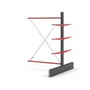 Grenställ Attillo, dubbelsidig, HxB 3000 x 2000 mm, arm 1000 mm, utbyggnadssektion